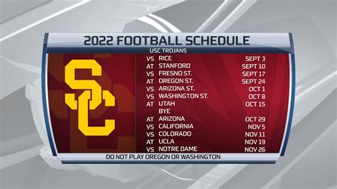 usc football schedule 2022